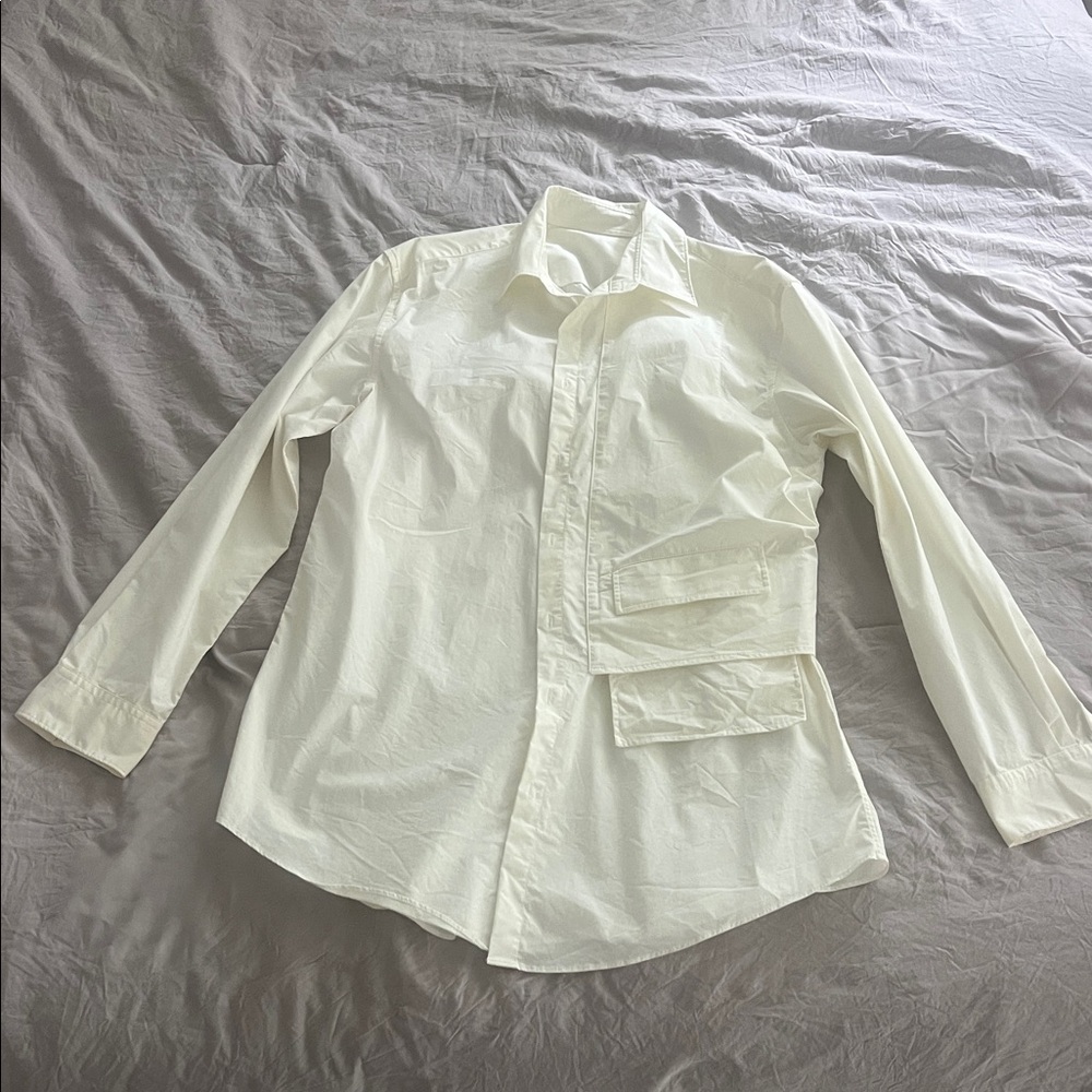 Men's Elegant Cream Button Down Shirt